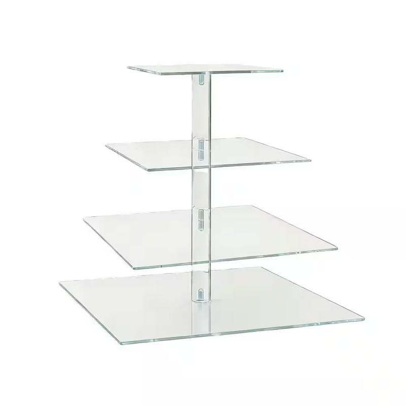 4 Tier Clear Cupcake Cake Stand with Tower Display and Candy Bar Party for Pastr