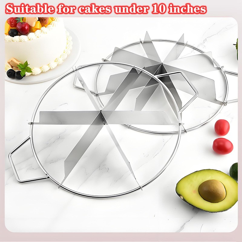 8-Slice Stainless Steel Pie Cutter Press Non Stick Pie Slicer Round Cake Cutt... gallery