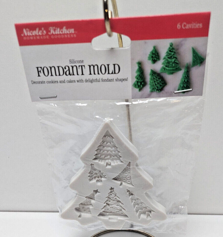 Nicoles Kitchen 2 Christmas Silicone Fondant Molds Trees Hanging Ornaments gallery