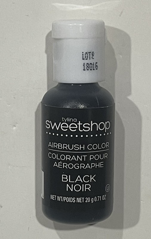TYLINA SWEETSHOP AIRBRUSH COLORING-BLACK COLOR .71 OZ CAKE DECORATING-BAKING