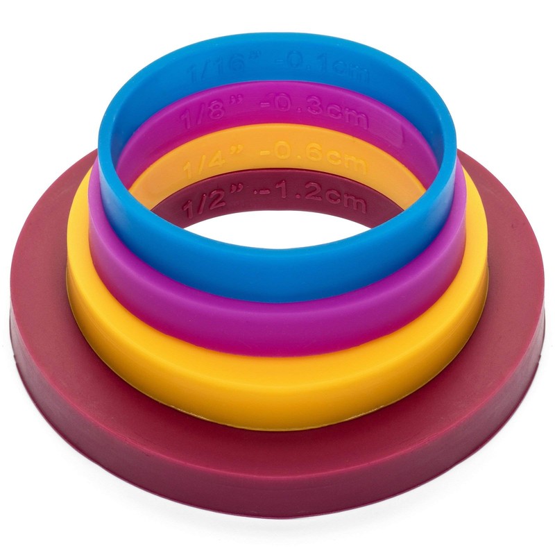 GreenOlive Rolling Pin Guide Ring Spacer Bands (8 Piece Set) Multicolored Fle... gallery