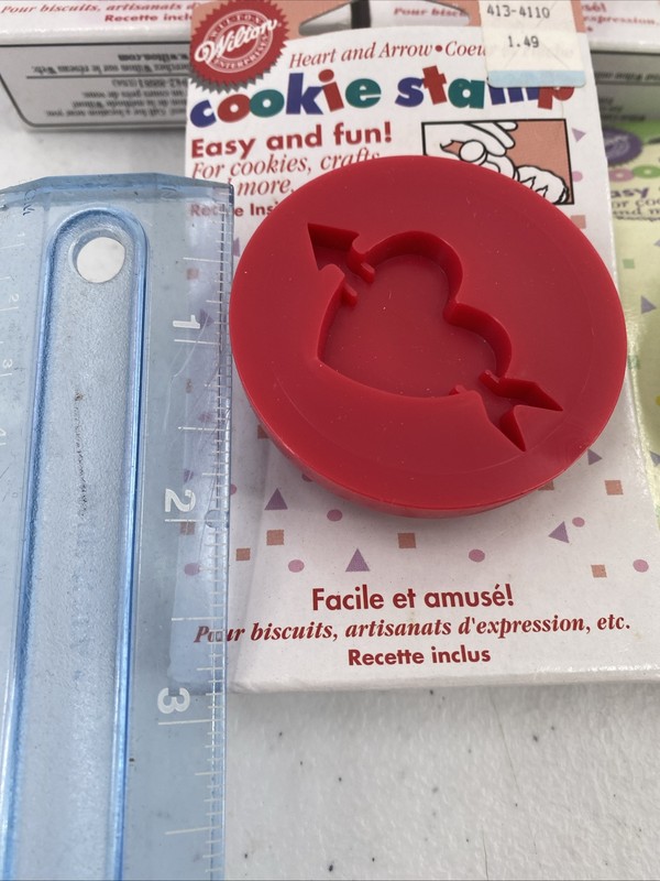 5 Vintage Wilton Cookie Stamps Easter Basket Mini Four Hearts Tulip New gallery
