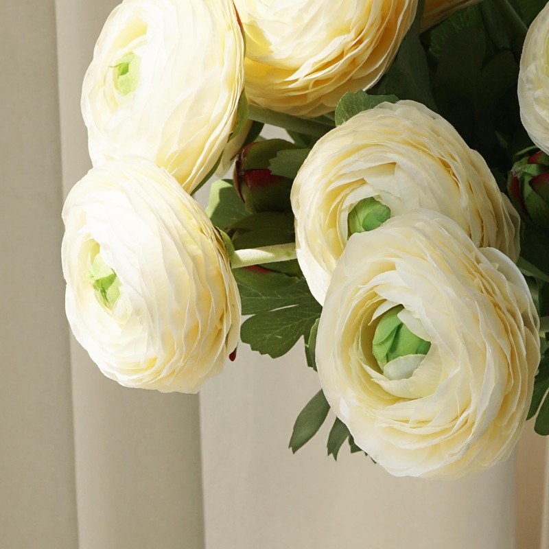 Voeligt 10Pcs Artificial Ranunculus Flowers Real Touch Faux Flowers For Vase gallery