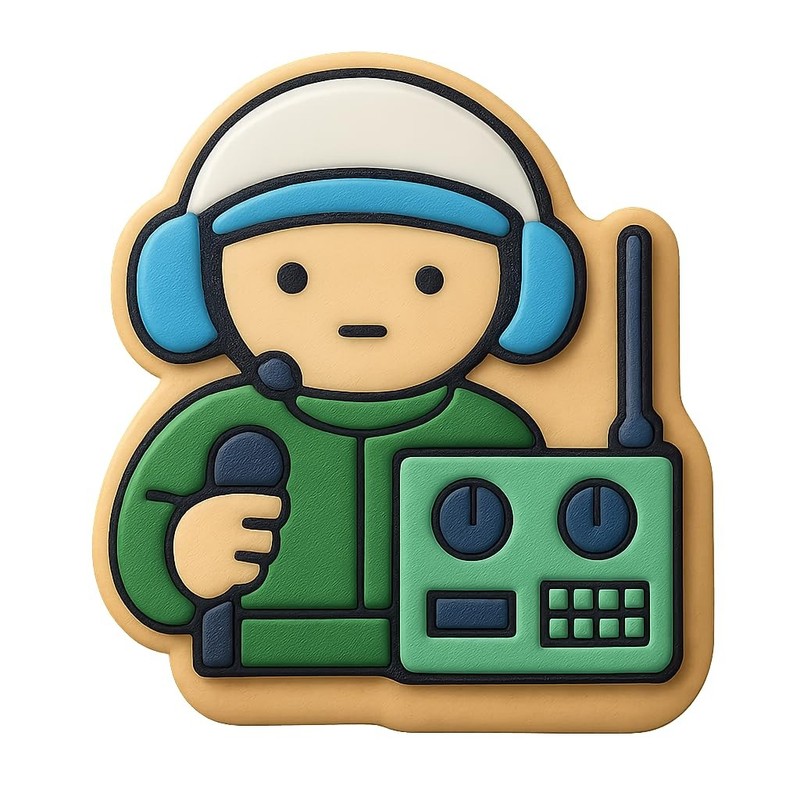Field Radio Operator Cookie Cutter – 4×4″ Fun Party Baking Design Tool