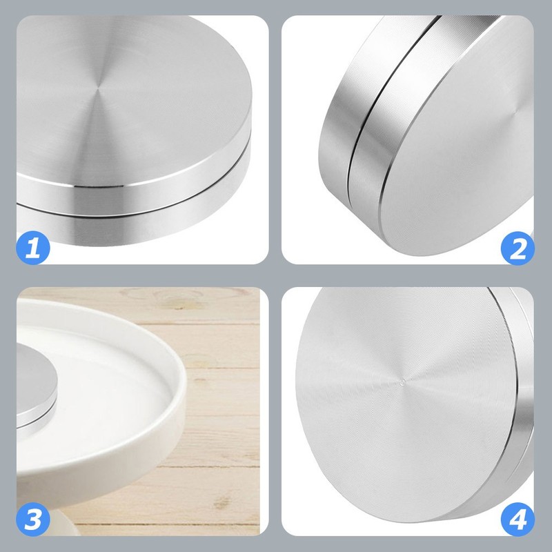 2 Pcs Rotating Cake Stand Bases Aluminium Alloy Table Turntable Bearings gallery
