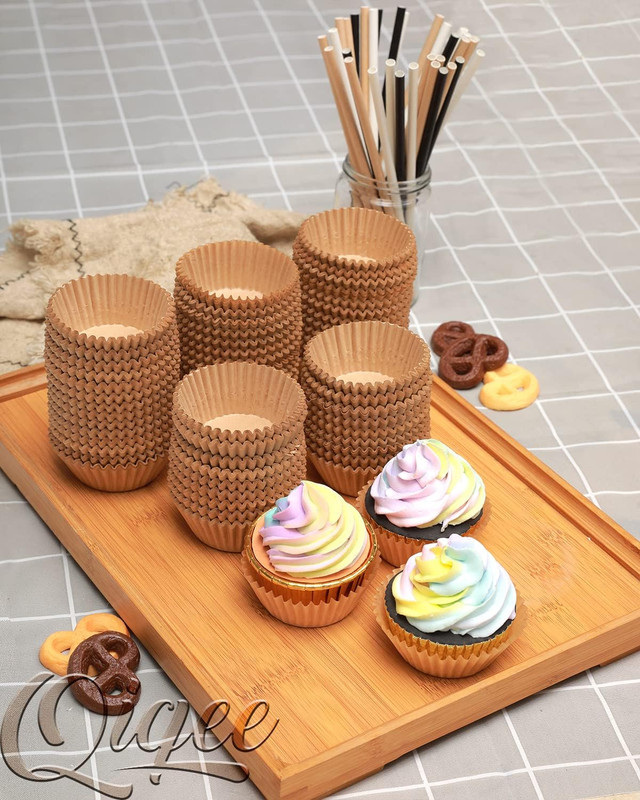 600 Count Large Size Cupcake Liners Natural Muffin Liners Food Grade Jumbo Bakin gallery