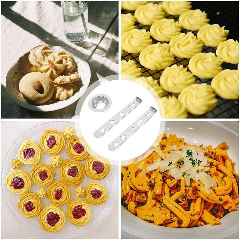 3Pcs Cookie Maker Pastry Press Attachment, Stainless Steel Meat Grinder Attac... gallery