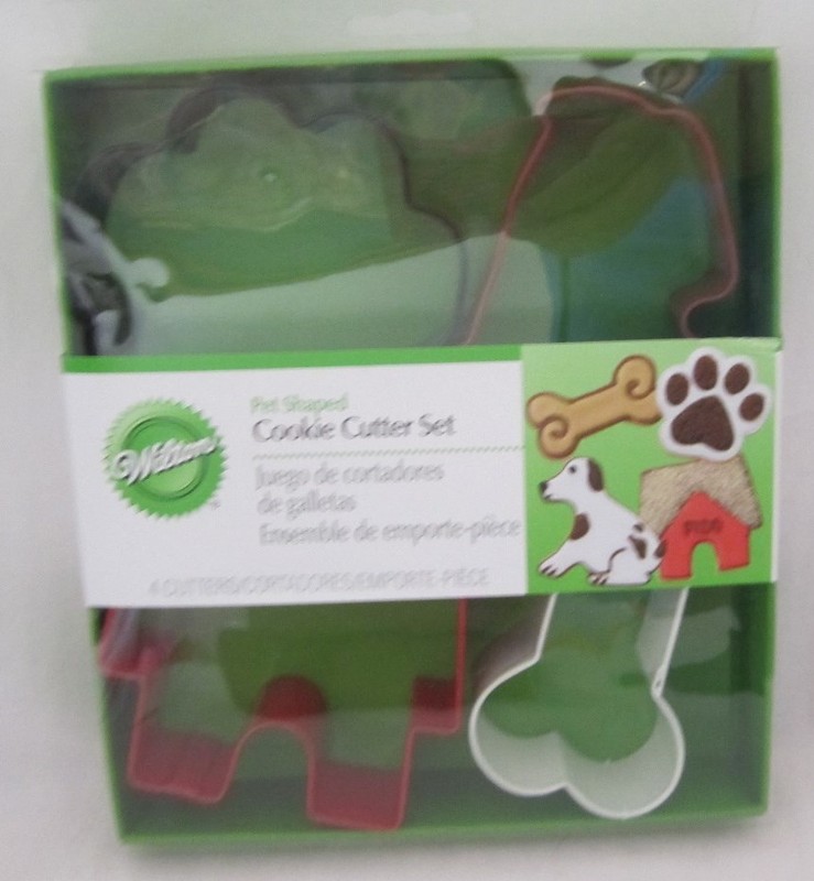 Wilton Cookie Cutters Metal Set of 4 Dog Pet Bone Paw House Puppy 2308-1910 gallery