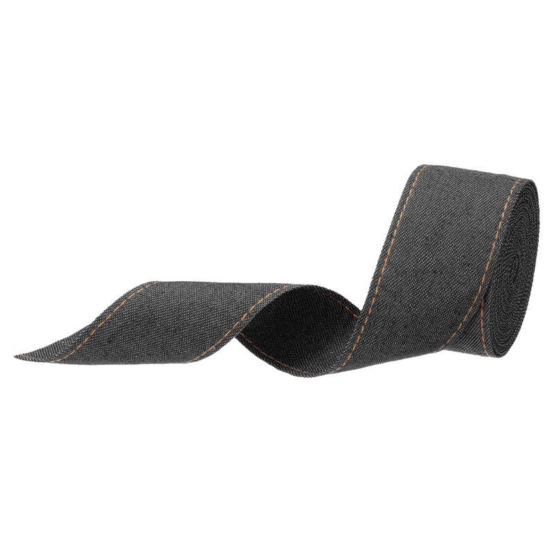 1.6 Inch Denim Fabric Ribbons, 3 Yards Denim Bow Jean Ribbon, Black 40mm
