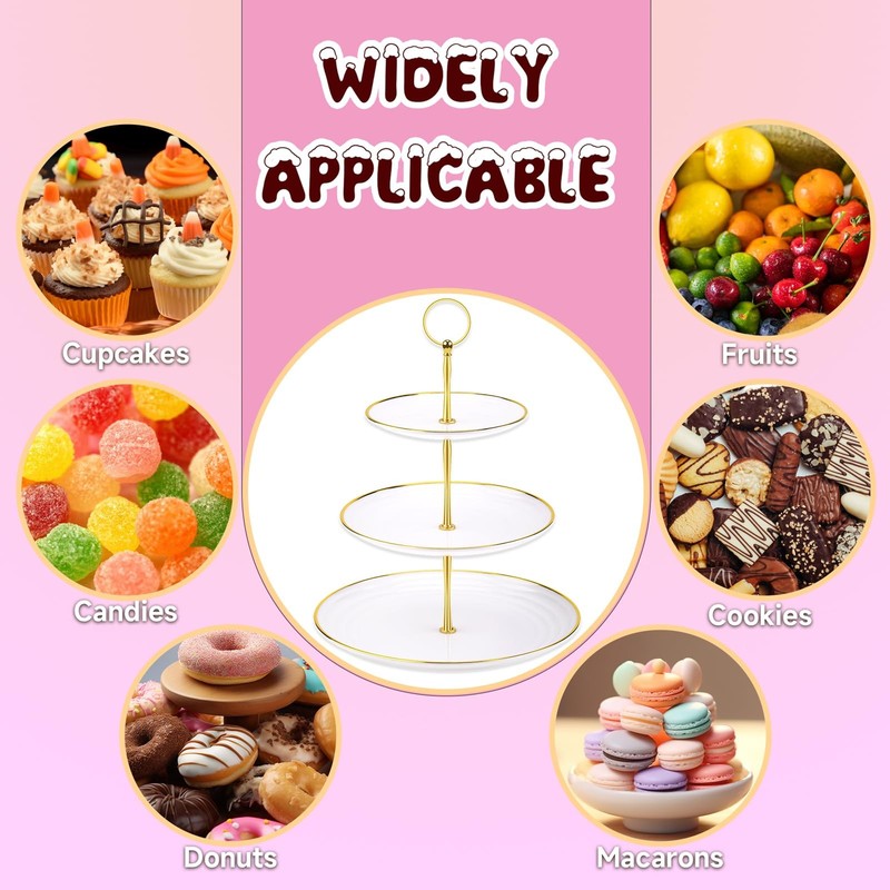Cupcake Stand Holder - 3 Tier Cup Cake Dessert Tower, Plastic Tiered Serving ... gallery