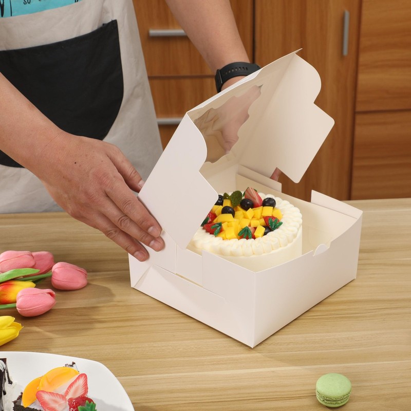 White Bakery Boxes with Window - 36pcs 6x6x3 Inches Cookie Mini Cake Pastry D... gallery