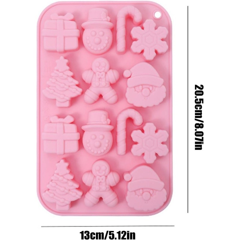 80g Christmas Candy Molds, 14-Cavity Portable Snowflake Santa Baking Mold gallery