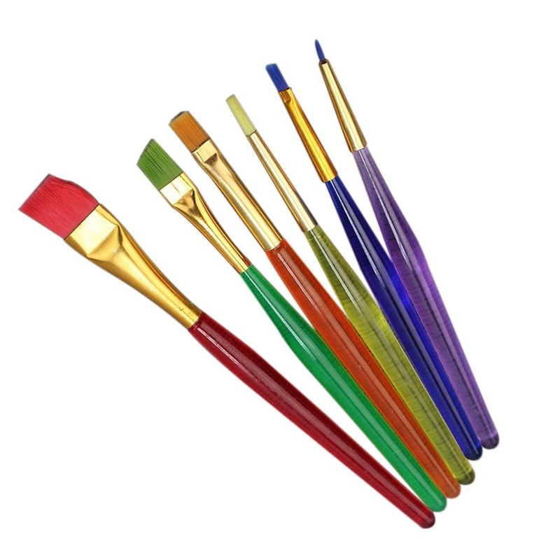 6 Pcs Cake Icing Fondant Dusting Painting Brushes Sugar Craft Tool Set