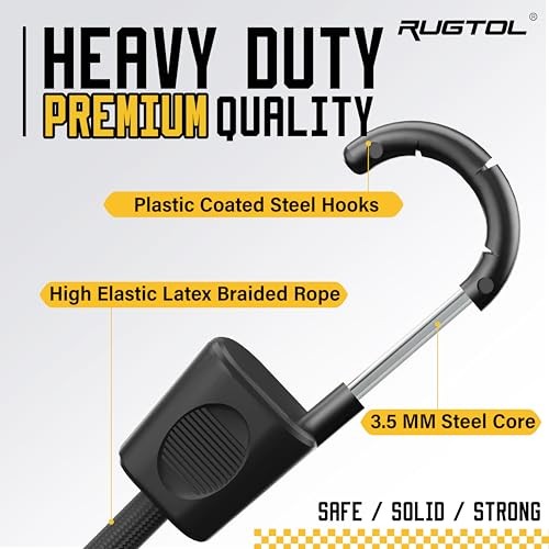 Bungee Cords with Hooks Heavy Duty Outdoor Elastic 48"- 6 Pack Adjustable gallery