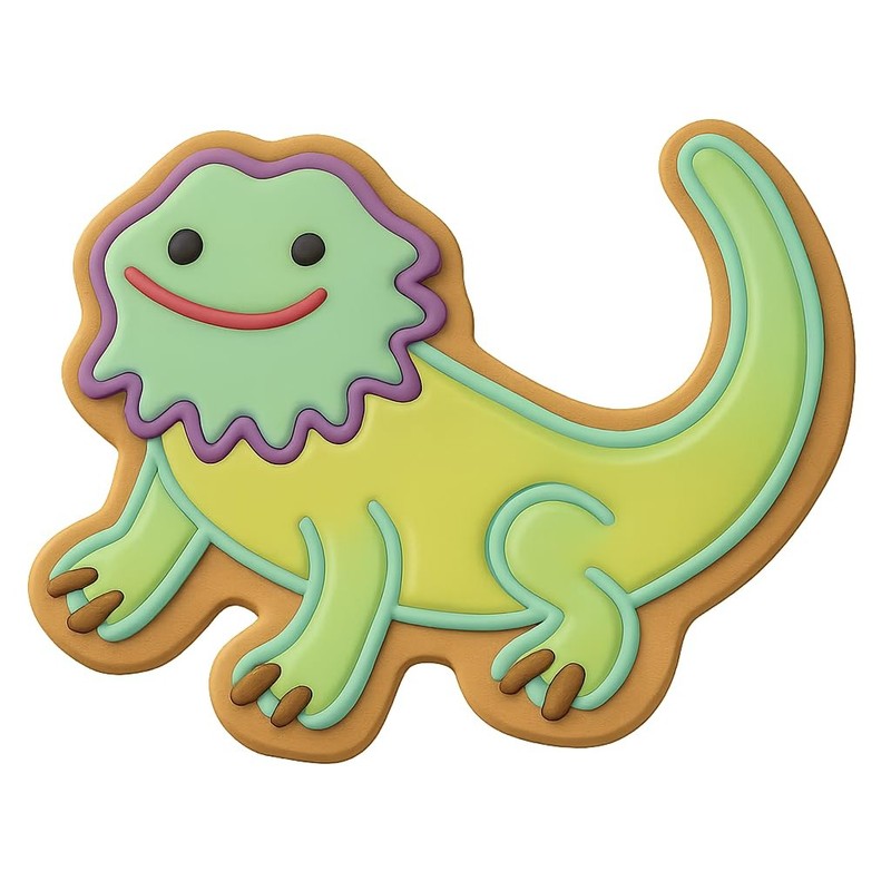 Playful Pogona Bearded Dragon Cookie Cutter & Stamp - 4x3 gallery