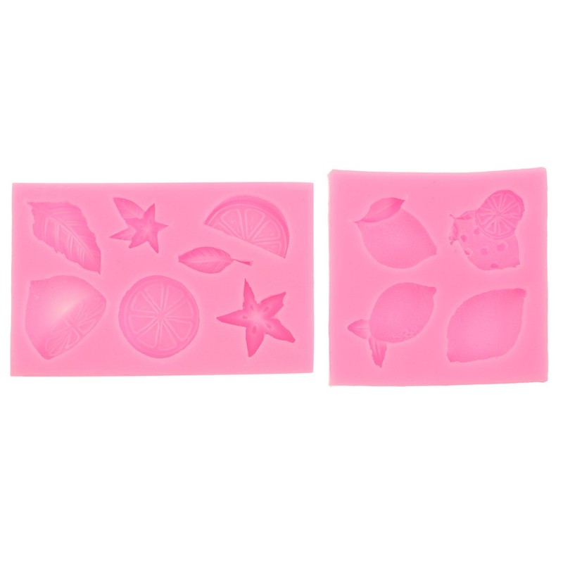 2 Pcs Fruit Shape Mold Reusable Non Stick Fondant Silicone Cupcake Topper