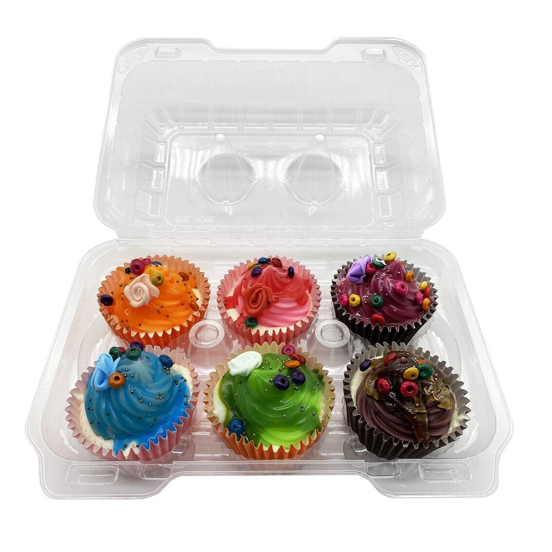 Clear Cupcake Containers,12pc Plastic Disposable High Dome Cupcake Boxes 6 Co... gallery
