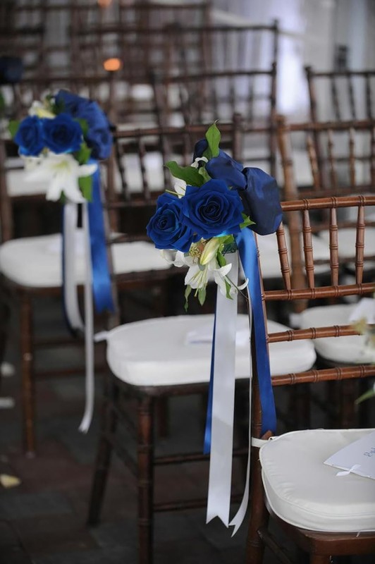Insunsix Blue Artificial Roses 16Pcs Velvet Royal Blue Roses Silk Flowers 3.94 gallery