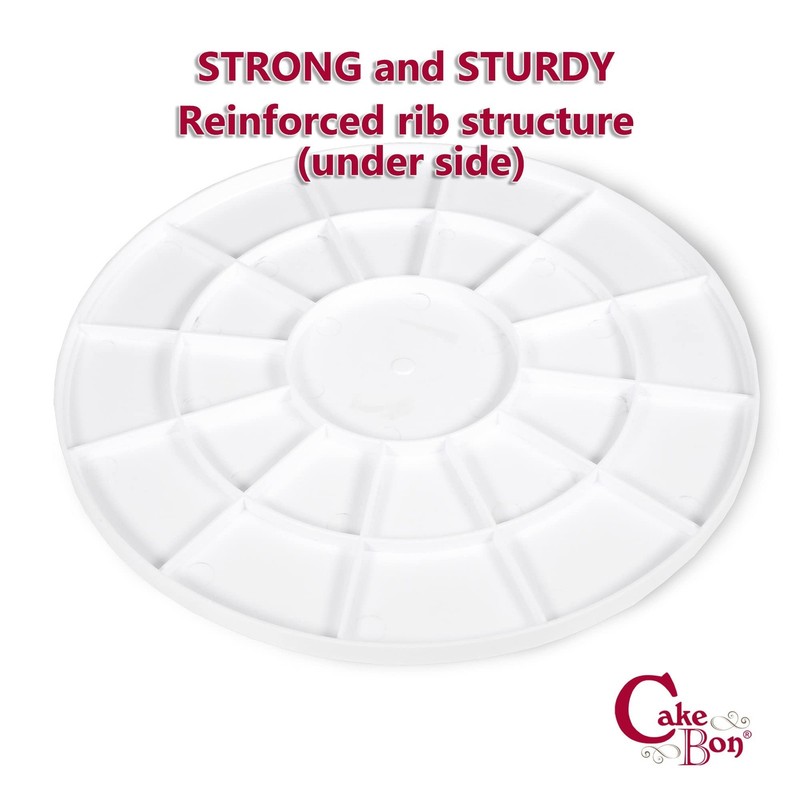 Plastic Cake Board Drum 1-Pack 12 Inch Round 1/2 Inch Thick White gallery