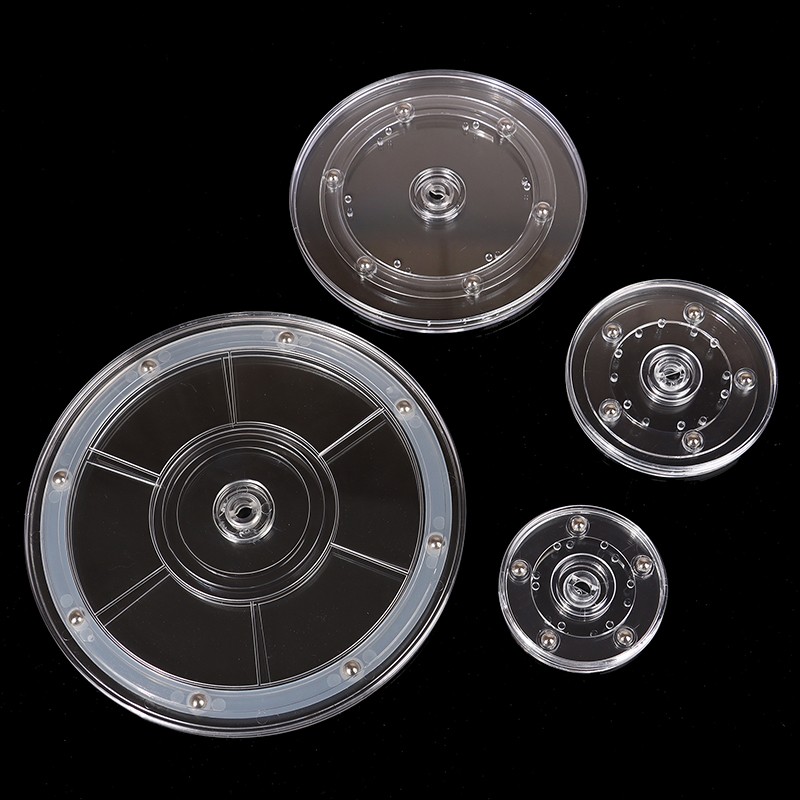 Turntable Transparent Acrylic 360 Rotating Display Stand Round Jewelry Plates gallery