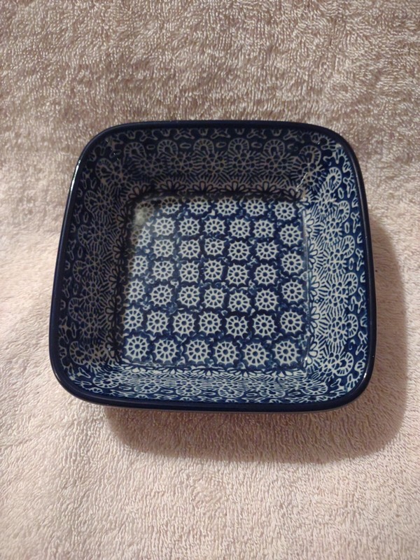 Boleslawiec Blue Ceramic Polish Pottery Small Dish Excellent Condition