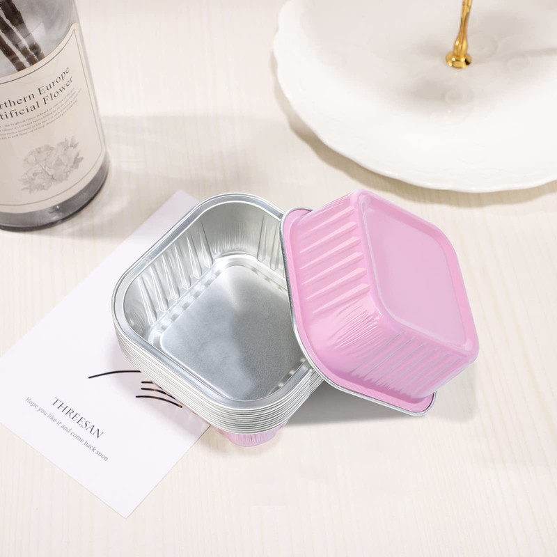 Aluminum Foil Baking Cups with Lids, 5oz 100pcs Disposable Ramekins with Lid,... gallery