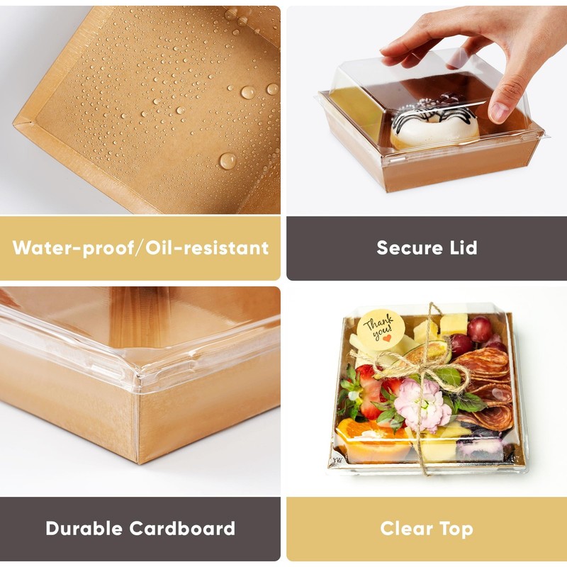 50 Pack Small Charcuterie Boxes with Clear Lids - To Go Paper Mini Charcuteri... gallery