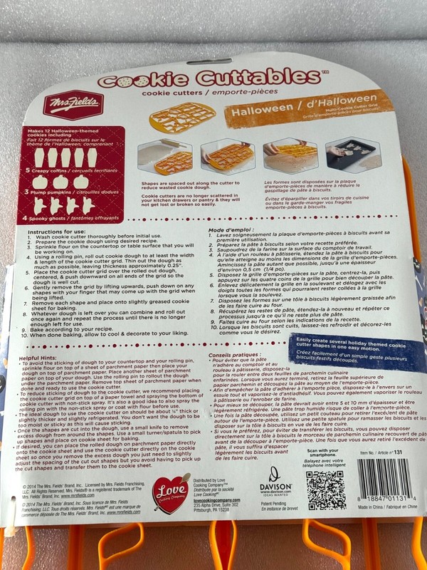 Mrs. Fields Cookie Cutters Cuttables Halloween Shapes Pumpkin Ghost Coffins RIP gallery