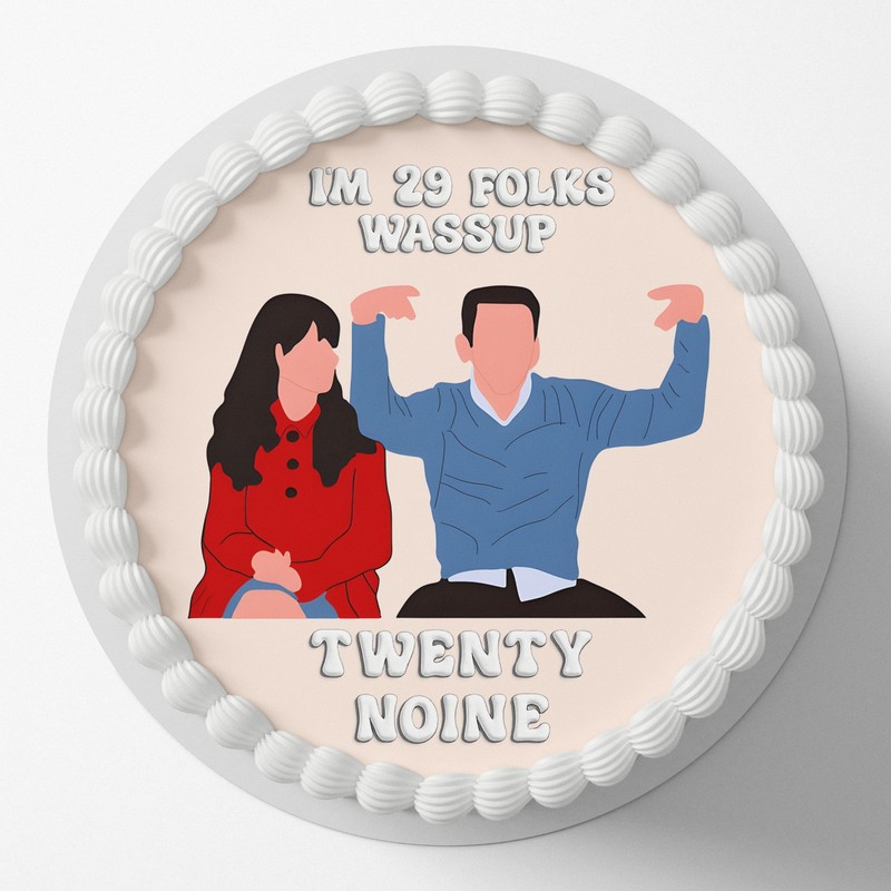 I’m 29 Wassup, Twenty Noine Funny Meme Pre-cut Round Edible Icing Cake Topper