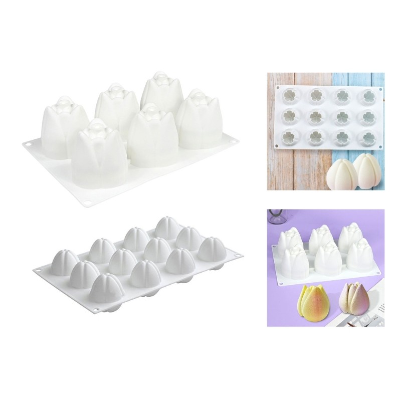 Artistic 3D Tulips Design Silicone Molds Safe For Cake Chocolate Dessert gallery