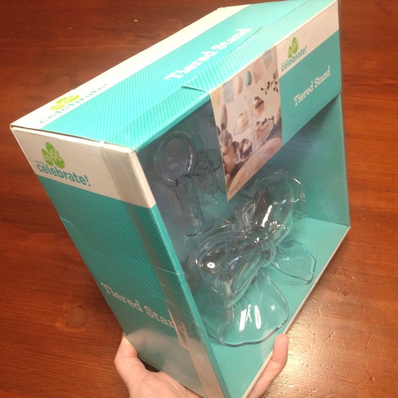 CUPCAKE Stand Clear Bow Dessert Display NEW IN BOX Way To Celebrate Party gallery