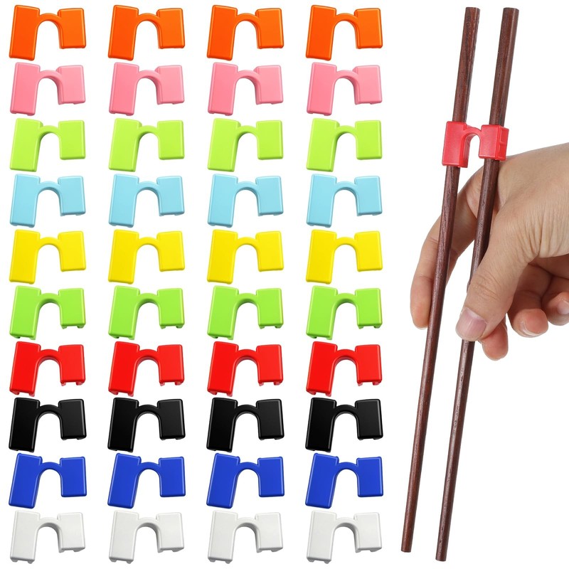 100 PCS Chopstick Helper Reusable Practice Training Connector Beginner Learner