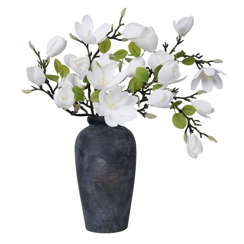 Ivydale 5Pcs Artificial Magnolia Flowers Stems Fake White Magnolia Floral Buds gallery
