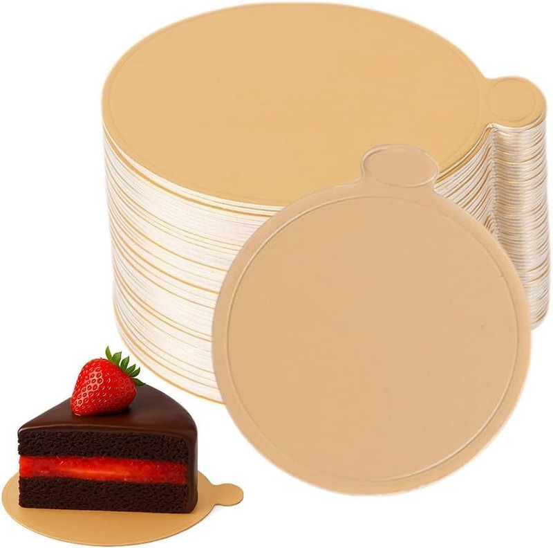 200 Pcs 3.1 Inch Mini Cake Boards Mousse Cupcake Base Paper Plates Circle Desser