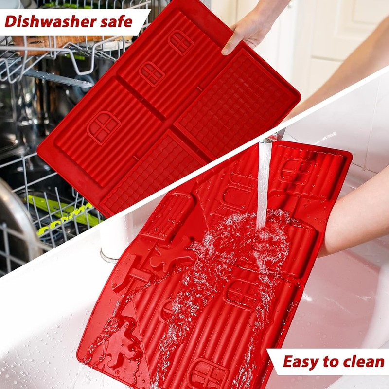 Webake Gingerbread House Mold Tray, Christmas Baking Silicone Molds for Red gallery