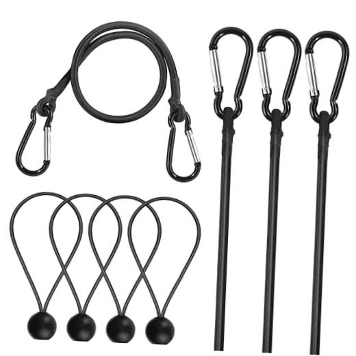 Bungee Cords with Hooks – 4 Pack 24″ Heavy Duty 24″ Bungee Cords with Hooks