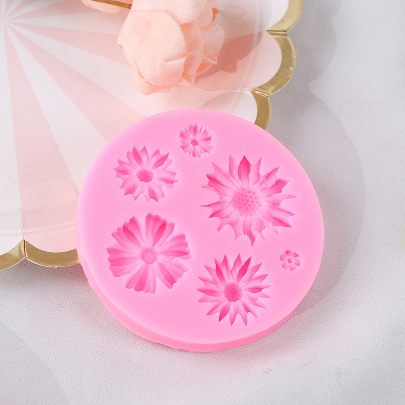 3D Sunflower Flower Petals Embossed Silicone Mold Relief Fondant Cake Decor Tool gallery