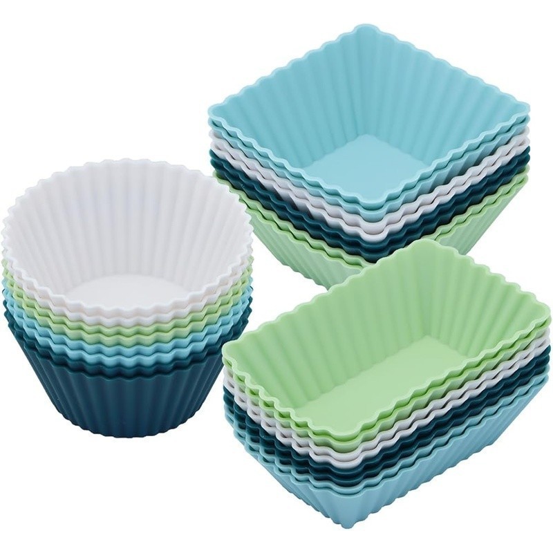 Silicone Muffin Cups Non-Stick Reusable Baking Liners Bento Box Dividers New
