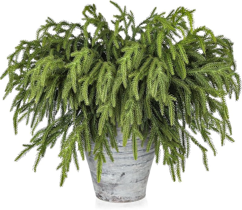 24 Pcs Pine es – 18 Inch Artificial Green Pine Stem – Real