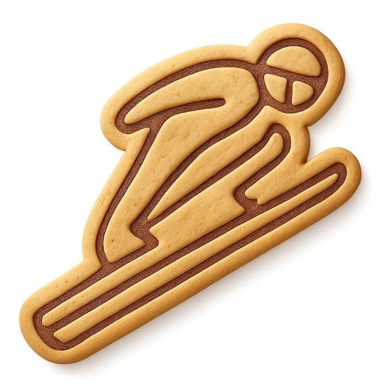 Ski Jumping Silhouette Cookie Cutter & Stamp, Fondant & Clay - 4x2.4 gallery
