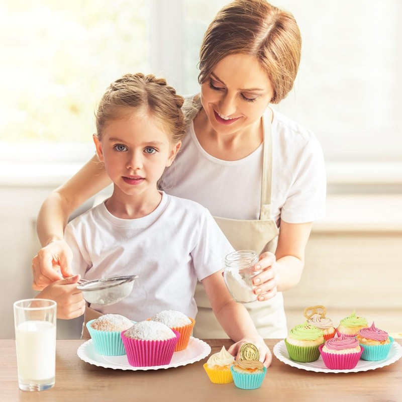 Bright Rainbow Jumbo Cupcake Liners Extra Large Muffin Baking Cups 300-C gallery