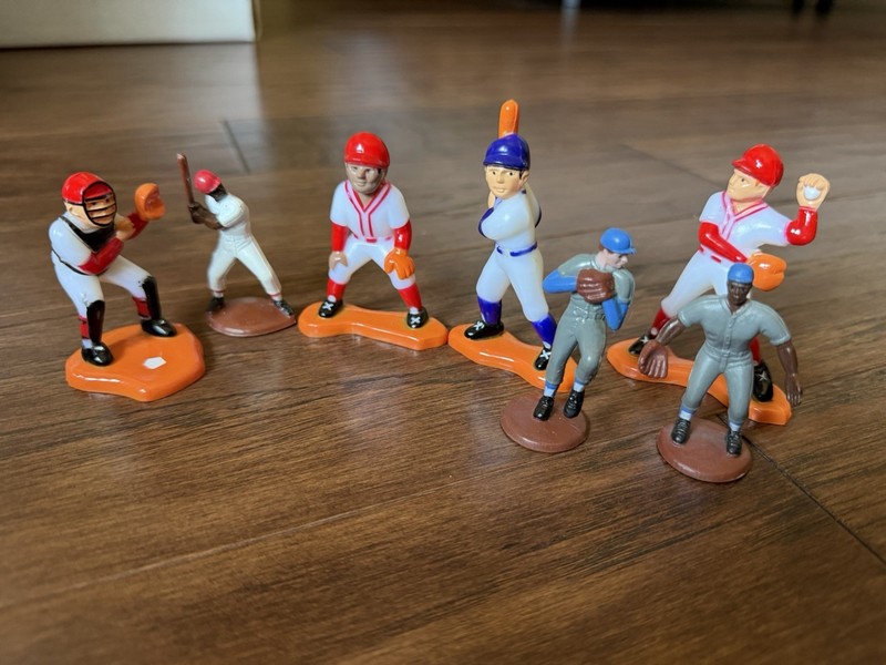 Lot Of 7 Baseball Player Cake Toppers ( Unknown Era )