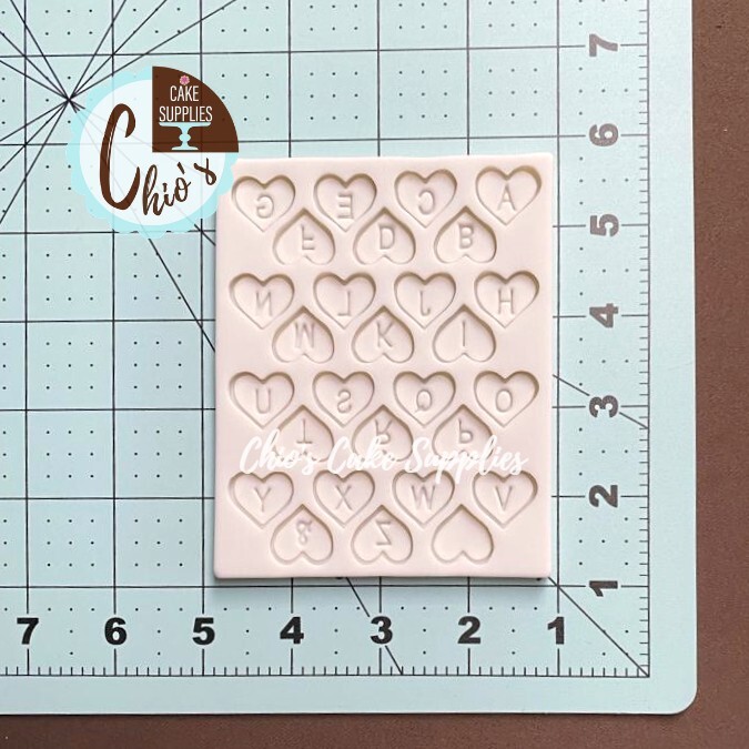Heart Alphabet Silicone Mold, 28 cavities gallery