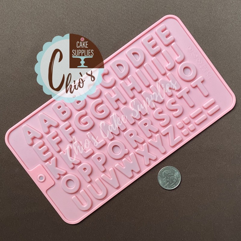 Alphabet Uppercase Letters Flexible Silicone Mold, 56 cavities