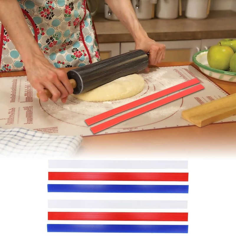Silicone Measuring Dough Strips - 6PCS Non-Stick Baking Thickness Guides for ... gallery