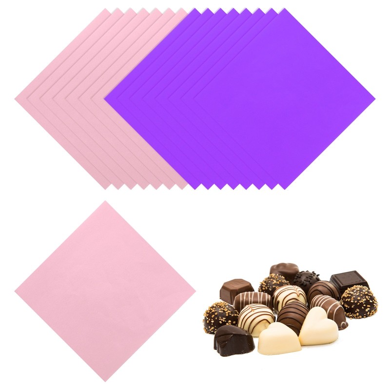 200pcs Chocolate Gift Cards 7.87×7.87″ for Pink/Lilac Box