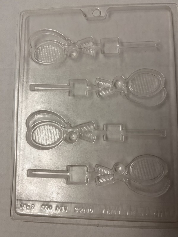 Set of (4) Tennis Racket Chocolate Candy Lollipop Molds  gallery