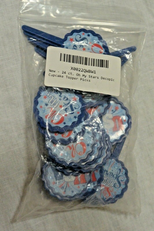 DECOPIC Cupcake Topper Picks Oh My Stars USA Patriotic 4th of July 24 Pieces gallery