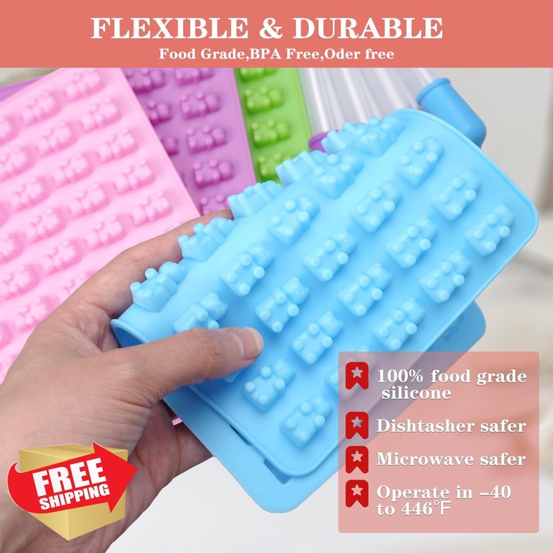 SAGOOITS Gummy Bear Molds Blue Pink Green Purple gallery