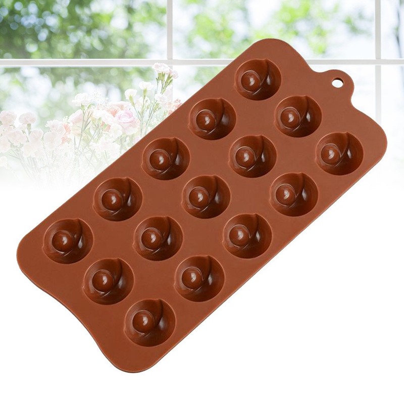 15 Cavity Silicone Cake Baking Mold Eyes Shape Chocolate Jelly Pan Mold (Coffee) gallery